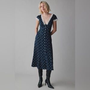 Kimchi Blue Faye Midi Dress with Lace Trim